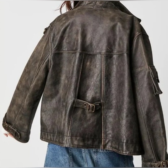 We the Free People Skyline Leather Jacket Size M - Picture 12 of 13